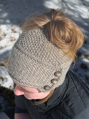 Ava Messy Bun Ponytail Hat Knitting Pattern