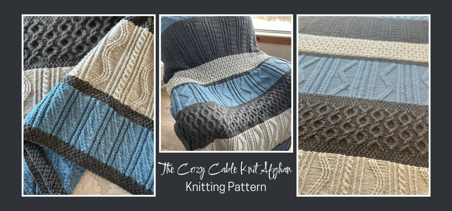 The Cozy Cable Knit Afghan Knitting Pattern - KnotEnufKnitting